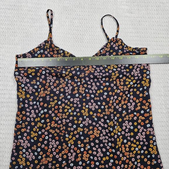 Loft Shirt Womens XS Petite Tank Top Navy Floral Print - Picture 3 of 7